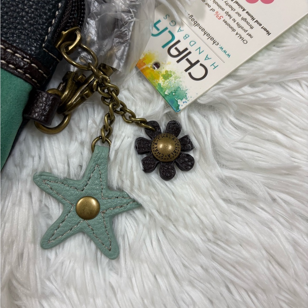 Chala Teal Crossbody Bag with Turtle Accent - Picture 3 of 7